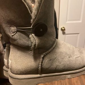 Gray button Ugg boots